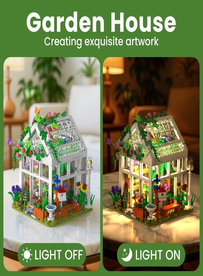 GEVINST Flower House Set for Adults Building Sets with Led Light, for Home Display Decoration, Greenhouse Model Kit, Xmas Gifts for Adults Teens Girls Friends Ages 8+ (779 Pieces) - Image 2